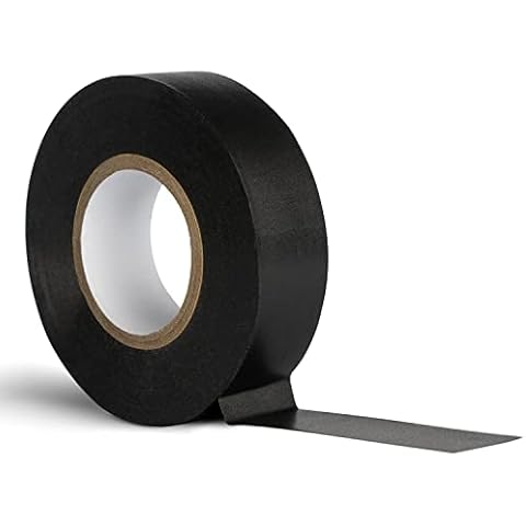 WINSOME Black Electrical Tape Waterproof Heat Resistant Tape 20m x 19mm - Strong Heavy Duty, Sticky, PVC Electric Insulation Tape for Wires, and Cables (Pack of 1) Cover
