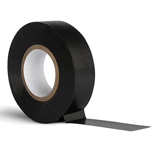 WINSOME Black Electrical Tape Waterproof Heat Resistant Tape 20m x 19mm - Strong Heavy Duty Sticky PVC Electric Insulation Tape for Wires and Cables (Pack of 1)