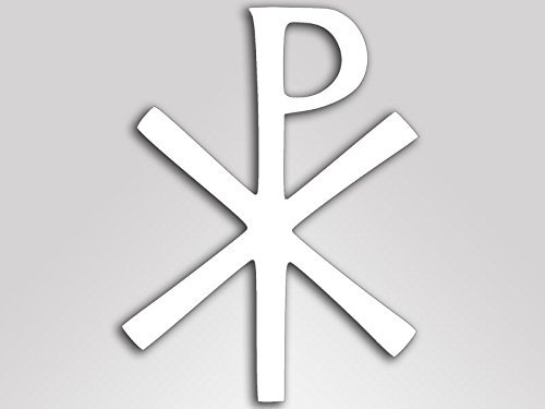 Chi Rho pegatina vinilo blanco impermeable resistente rayos UV adhesivo Labarum