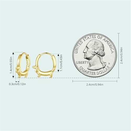 Dachshund Dog Hoop Small Earrings for Women 925 Sterling Silver Hypoallergenic Animal Earring Cute Dainty Tiny Puppy Dog Earrings for Pet Lover Bff 7