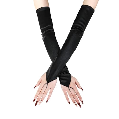 Gants de soirée en satin extensible de qualité pour robe de mariée