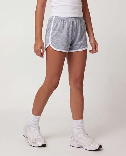 Image of Real Essentials 5 Pack: Girls' Dry-Fit Athletic Dolphin Shorts for Youth Kids Teens Running Gym Sports (Ages 4-16)