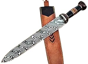 DG-09 Handmade Damascus Steel Dagger Knife – Solid Rose Wood & G-10 Handle