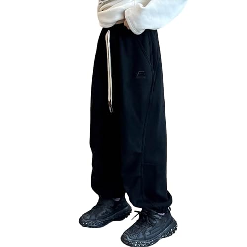 Girls Fashion Sweatpants Baggy High Waisted Joggers with Pockets Kids Cinch Bottom Sweats Pants Casual Trousers