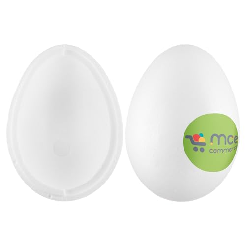 MCE-Commerce Huevos de poliestireno de 21 cm, 2, 1 Unidad, para Manualidades y decoración de Pascua, Espuma, Jardín Blanco/Opulento