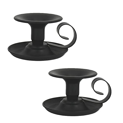 Niaciswe Candelabros 2 Piezas Candelabros de Hierro Negro Retro