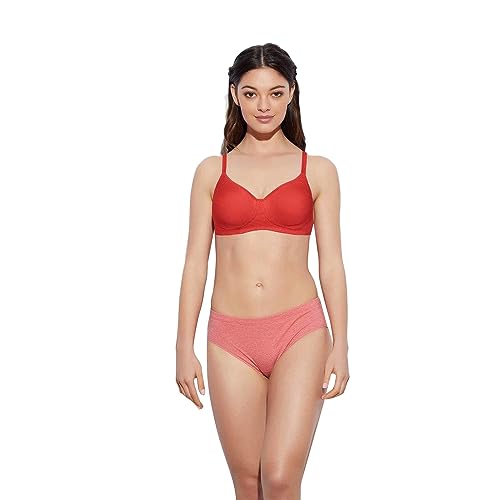 Image of Enamor Women's Non Padded Non Wired Full Coverage Every Day Bra (Red, 38DD)