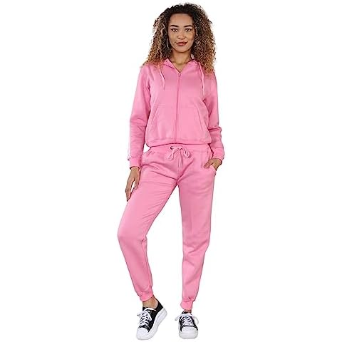 GW CLASSY OUTFIT Women Ladies Tracksuits Set Side Stripe Zipper Hoodie and Tracksuit Bottoms Casual Sports Wear Cover