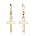 Gem Stone King Gorgeous Small Cross Dangle Earrings with Lever Back Closure