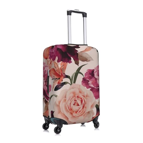 Pink Rose Flower Print Luggage Suitcase Cover Protector Luggage Washable Covers With Concealed Zipper3