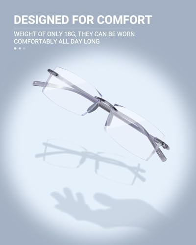 Rimless lightweight reading glasses