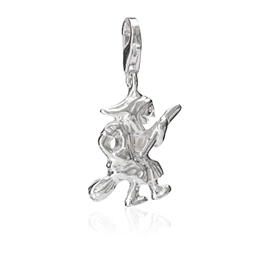 Colgante bruja de plata 925 NKlaus el regalo de protección ideal para pulseras