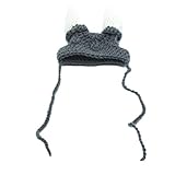 Bueer Viking Pirate Horn Cap Pet Wool Crochet Knitted Cat Costume Hat Ear Warmer Headband Protector...