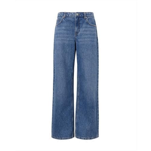 Jean femme grande taille et coupe large jambe en denim confortable