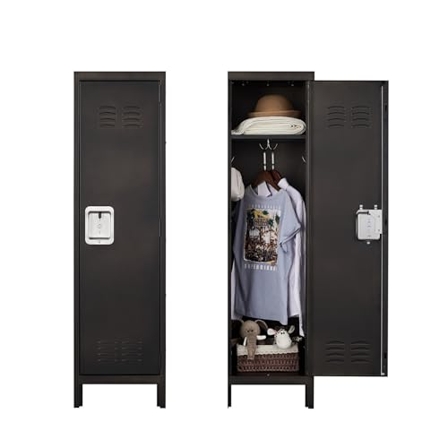 heycode Vintage lockers, Lockable Metal Lockers with 3 Hooks, 55