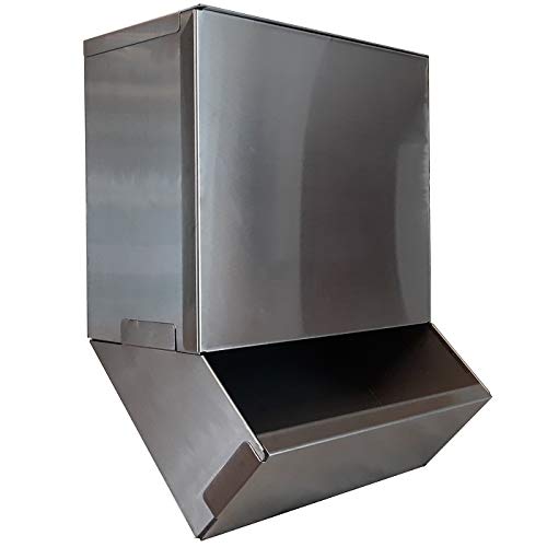 Distributeur de charlottes, inox 304 Dimensions : 300x150x400 mm Capacité : environ 100 pièces Distribution par ouverture en façade. Fixation murale