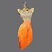 ZYDANC Women's Latin Salsa Dance Dress Rhinestone Fringe Ballroom Cha Cha Practice Dancewear Tango Dancing Costumes,Orange,M