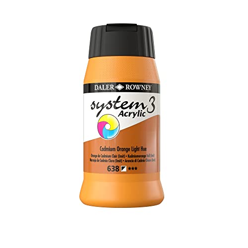 Daler Rowney System 3 – Peinture Acrylique 500 ML Orange Cadmium Clair