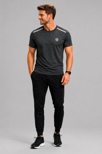 Image of Gym T Shirt for Man Half Sleeve | Quick Dry Sports Regular Fit Tshirt for Men | Breathable Gym Activewear Workout T Shirts for Men
