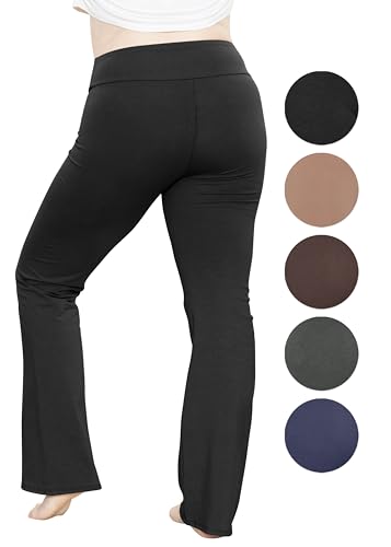 STRETCH IS COMFORT Women Plus Size High Waist Cotton Bootcut Yoga Pants | XL-7X3
