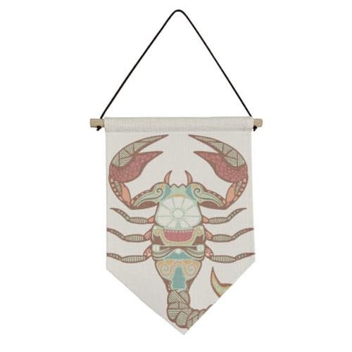 Drapeau Scorpion Constellation Zodiaque en toile suspendre pour déco murale