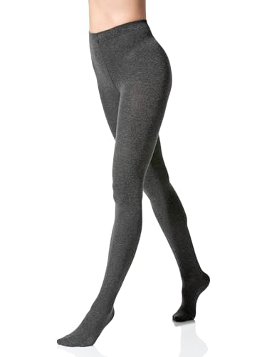Yenita Warme Damen Baumwoll Strumpfhose, Strickstrumpfhose Uni...
