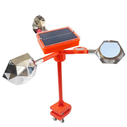 Réflecteur oiseaux solaire à 360° avec effaroucheur vocal étanche pour protéger vos récoltes