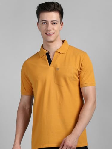 Image of Lux Cozi Men Cotton Regular Fit Polo Neck Half Sleeve Solid Casual T-Shirt with Chest Pocket | Pack of 2 |