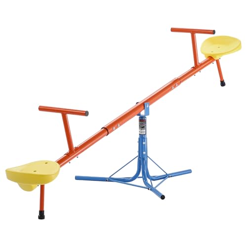 VEVOR Kinderwippe, 45,4 kg Tragkraft pro Sitz, Gartenwippe mit 3-zackigen Stützbeinen, Schaukelwippe, Karussellwippe, 360 Grad drehbar, Spielplatzgerät für Kinder ab 3 Jahren, 1905x620x660 mm