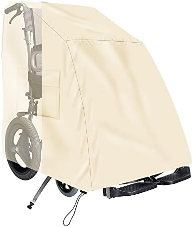 Waterproof Cover for Wheelchair Bicycle Scooter, Heavy Duty Tear Resistant Oxford Outdoor Windproof Protective Cover 39x29x39inch, Khaki