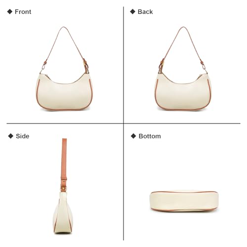 Women Leather Underarm Bag Crescent Shoulder Handbag Saddle Bag Chic Purse Satchel Purse2