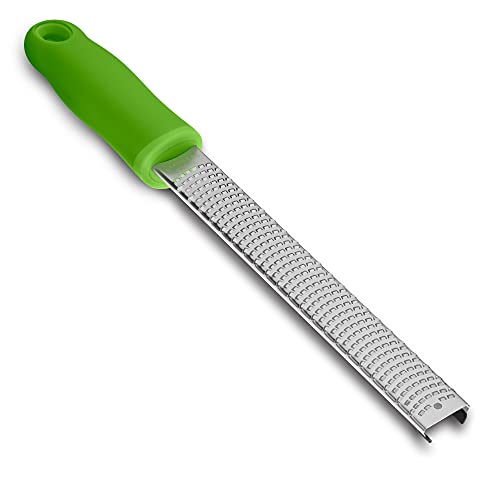 Lemon Zester, Stainless Steel Kitchen Cheese Grater, Plastic Cover Ergonomic Soft Green Handle #TOP1