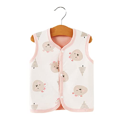 Toddler Girls Cartoon Sleeveless Vest Jacket Round Neck Button Down Coat with Pocket Kids Boys Adorable Comfy Outwear2
