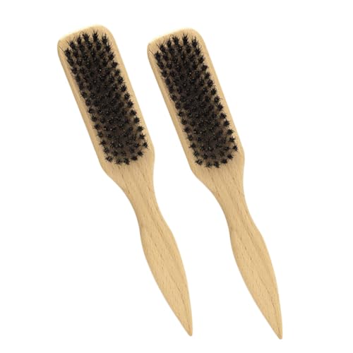 FOYTOKI Beard Styling Brush Set 2pcs Boar Bristle Classic Men's Grooming Tool Facial Hair Beard Cleaning Styling Comb
