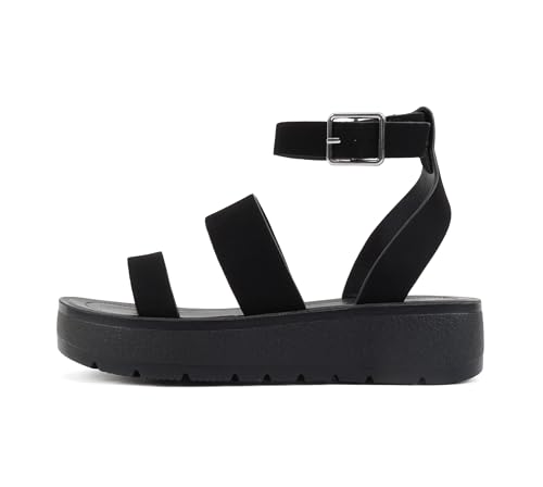 Image of Soda Glory ~ Women Open Toe Multi-Strap Flatform Sandals