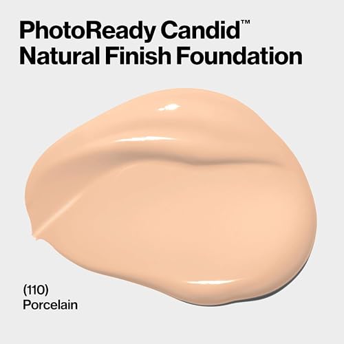 REVLON Photoready Candid Natural Finish Foundation Cream, With Anti-Pollution, Antioxidant, Anti-Blue Light Ingredients, 110 Porcelain, 0.75 Fl. Oz.