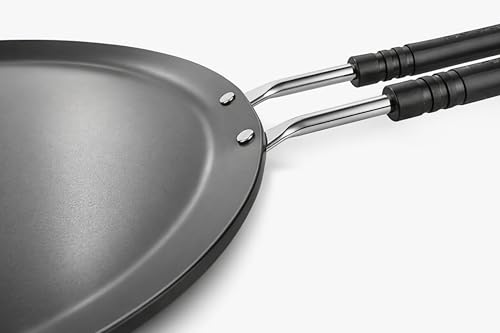 Image of Pure Iron Induction Tawa 10 inch Diameter for Roti, Chapati & Dosa with Steel Handle | Heavy Iron Tava with Health Benefits | Non-Toxic, No Chemical Layer | Induction & Gas Compatible, 1.3 KG