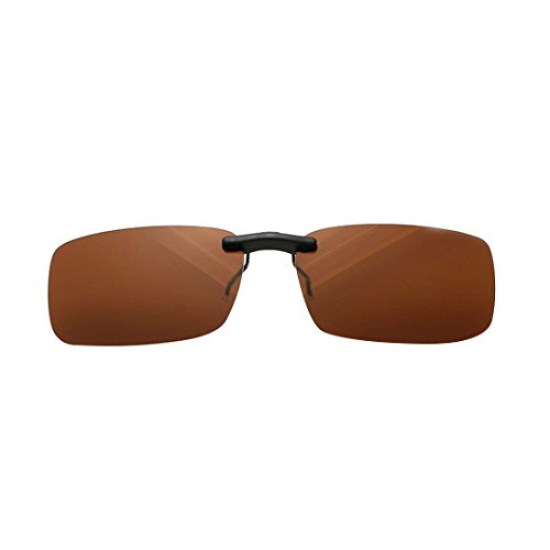 NoyoKere Clip Unisex polarizado en Gafas de Sol con Lentes de visión Nocturna Anti-UVA Anti-UVB Ciclismo Equipo de equitación Clip marrón