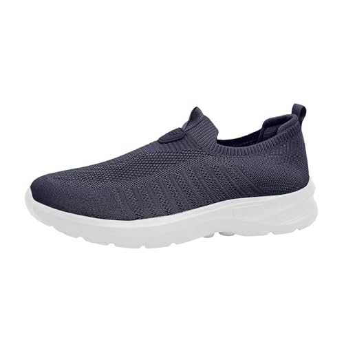 Tenis deportivos ligeros y anchos para hombre, con soporte de arco, a la moda, ortopédicos, para caminar, correr, zapatos casuales de malla transpirable 1, Navy, 41 1/3 EU