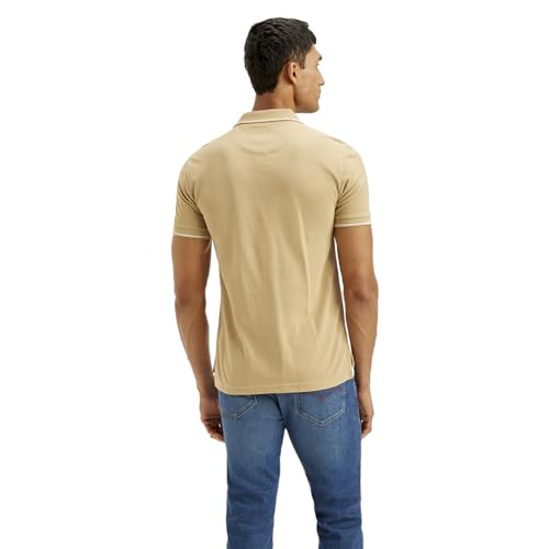 Image of Levi's Men's Solid Slim Fit Polo T-Shirt Beige