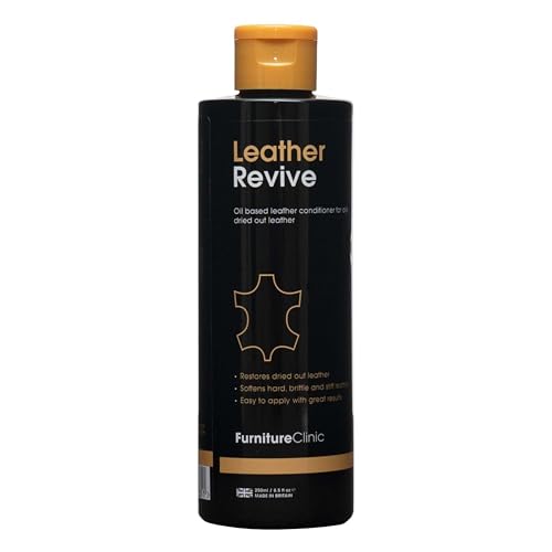 Furniture Clinic Leather Revive (250 ml) | Acondicionador líquido para restauración de Cuero, emulsión de Aceite a Base de Agua para Suavizar el Cuero, Adecuado para Todo Tipo de Cuero