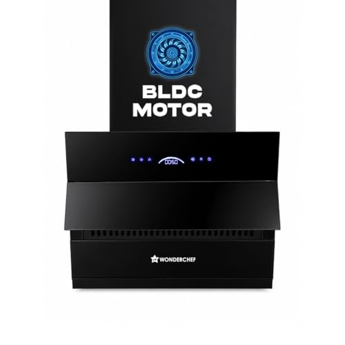 Image of Wonderchef Ultra Slant 60cm Filterless Auto-clean Kitchen Chimney with Oil Collector, BLDC Motor, Suction 2000 m3 /hr, Motion Sensor + Touch Control, 15-Yr Warranty on Motor & 5-Yr Comprehensive, Black