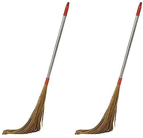 SKYRICH Steel Handle (42 inch) Eco Friendly Soft Grass Floor Broom Stick for Floor Cleaning (Phool Jhadu) Set of 2 (B0BN4844MQ) Amazon Price History, Amazon Price Tracker