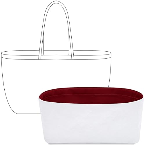 FANJI Project Tote Bag Organizer Insert for Dragon Diffusion Triple Jump Mini 8855 Handbag,Custom Fit Inside Premium Bordeaux Red Lightweight WaterResistant Purse Insert with Cup Holder Accessories