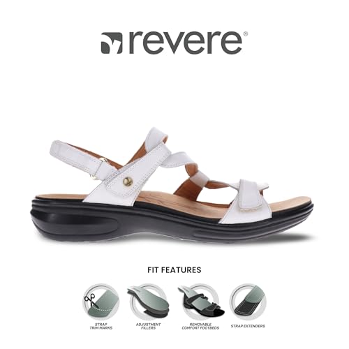Image of Revere Shoes Emerald Back Strap Sandal for Women - Leather Sandals with Adjustable Straps - Lightweight Arch Support - Comfort Walking Sandals