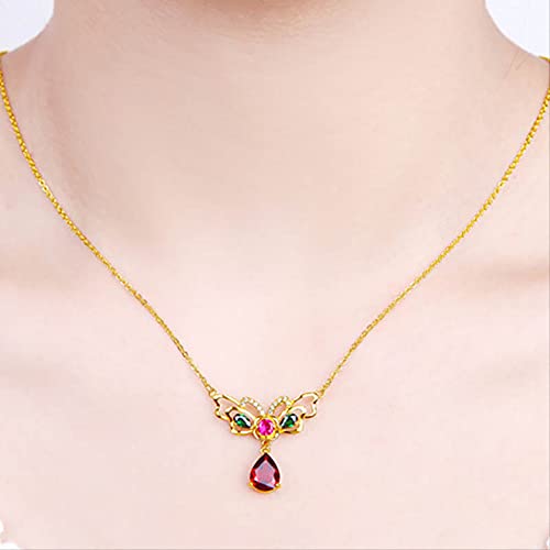 Collier rubis goutte d'eau papillon pour sublimer vos soirées d'été