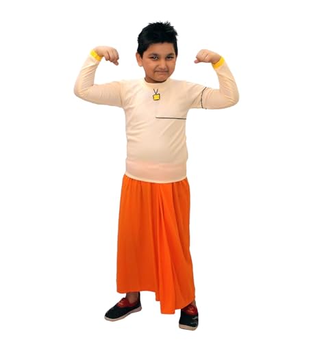 Image of Kaku Fancy Dresses Polyester Strong Kid Bhim Costume For Kids | Cartoon Character Dress For Boys - 3-4 Years, Multicolor