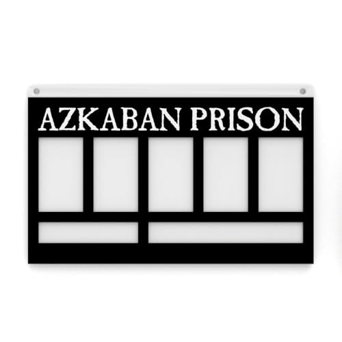 A 3D-raised Azkaban Prison sign with no ink or dye — a subtle, durable nerdy decor piece for the Harry Potter fan's office or bookshelf.