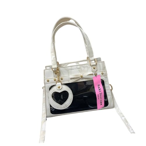 Sac à bandoulière en cuir PU transparent blanc trouvez vos affaires en un clin d'œil