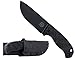 Off-Grid Knives - Tracker-X D2 Tool Steel Fixed Blade Knife, Full Tang with Grippy Micarta Scales, Kydex Sheath, Bushcraft, Hunting, Survival, Camping, Hard-Use Tool (Blackwash)